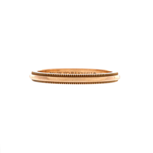 Tiffany & Co. 2mm Classic Milgrain Band Ring 18K Rose Gold